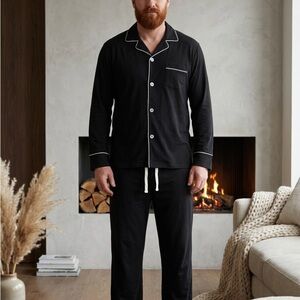 U2SKIIN Men Cotton XL (40-42) Pajama Set NWT Soft Lightweight Black Loungewear